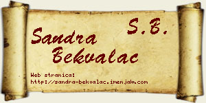 Sandra Bekvalac vizit kartica